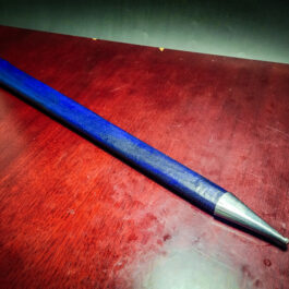 a Wood Core Scabbard for the Albion Liechtenauer sitting on top of a wooden table.