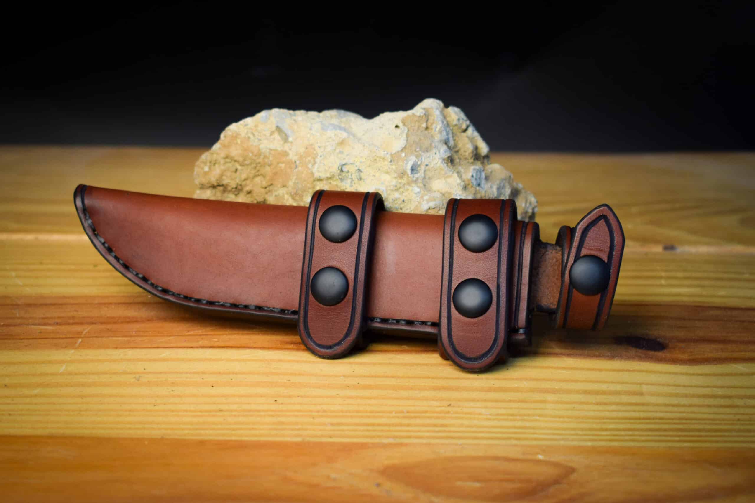 Handmade Leather Sheath for the Kabar Slabby - Image 3