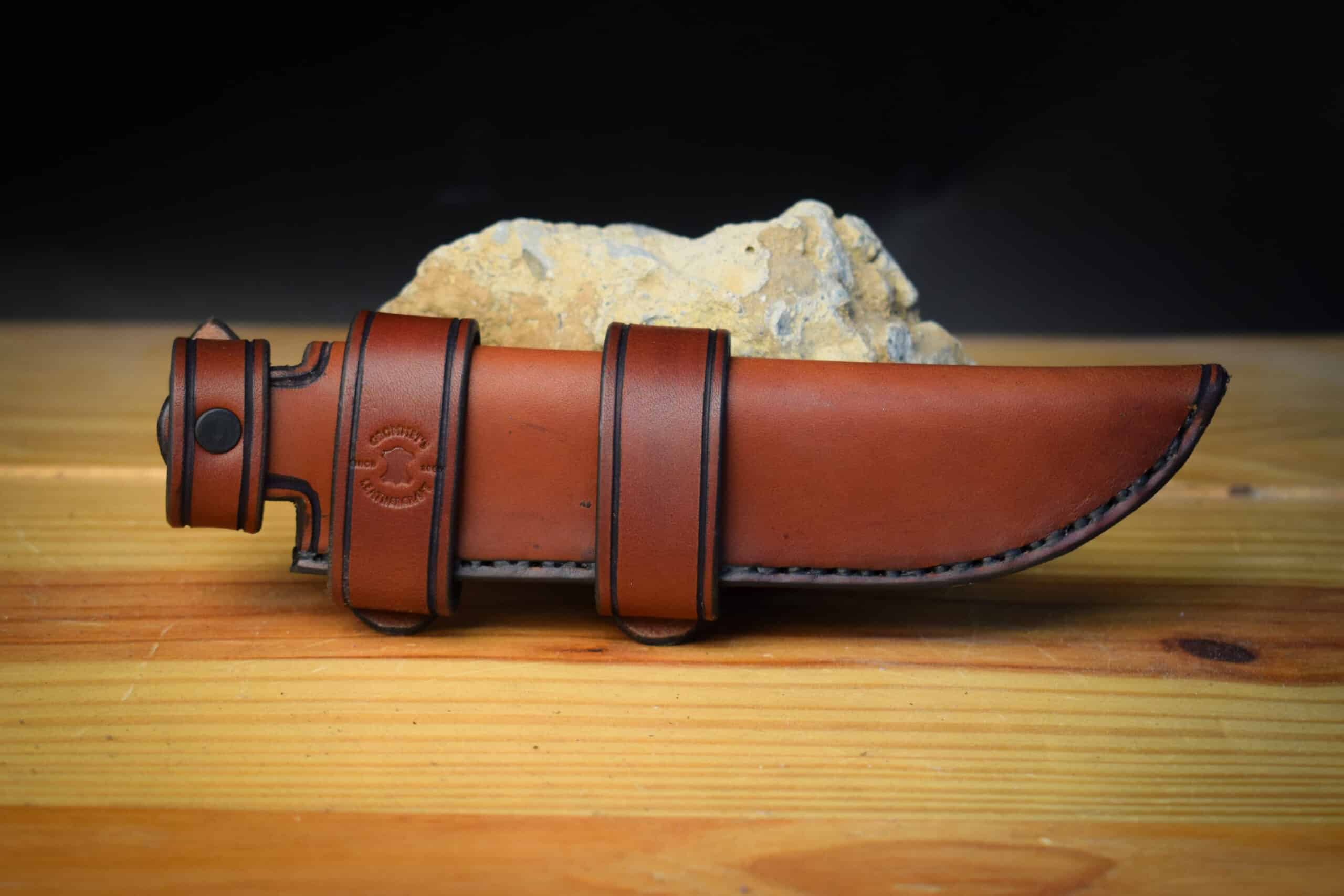 Handmade Leather Sheath for the Kabar Slabby - Image 2