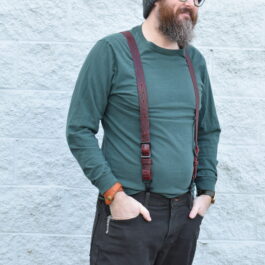 Bison Leather Suspenders
