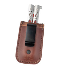 a light brown balison sheath on a white background