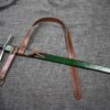 A Custom Leather Scabbard on a knife.
