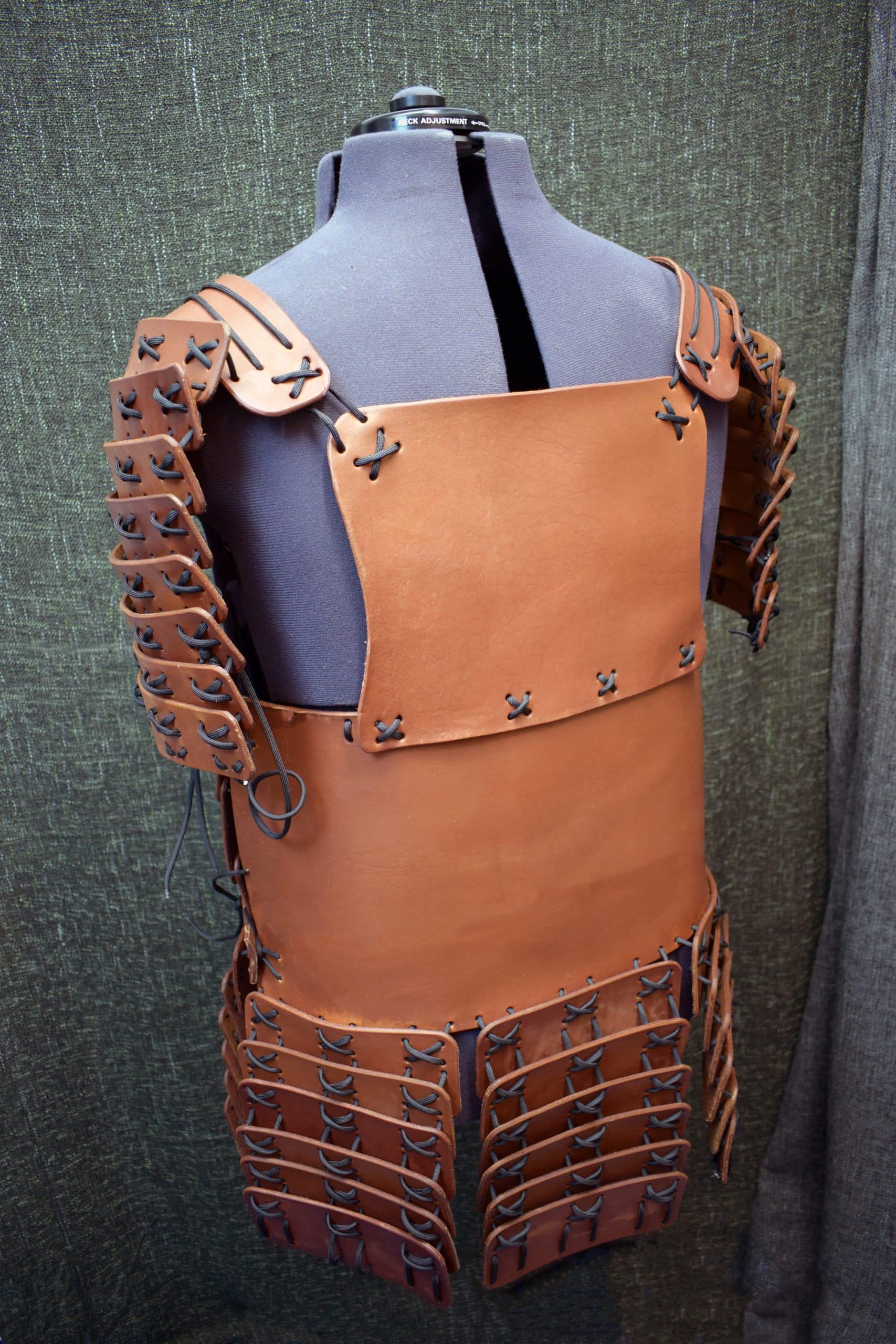 A Samurai Style Torso Armor on display in a museum.