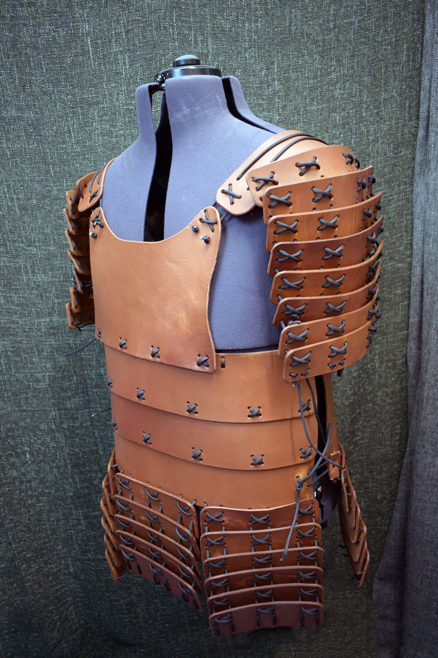 A Samurai Style Torso Armor on display in a museum.