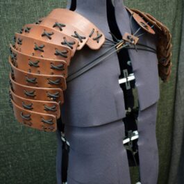 The back of a mannequin's torso with leather straps was replaced by Samurai Style Torso Armor.
