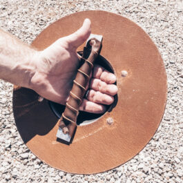 leather wrapped round buckler grip