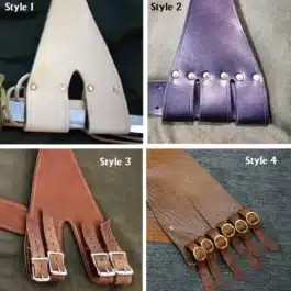 Four different types of Bison Leather Baldrics.