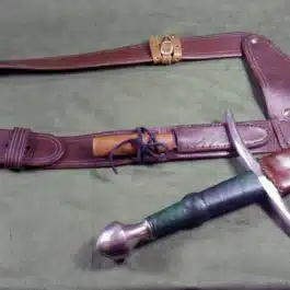 a Ranger Baldric and a leather sheath.