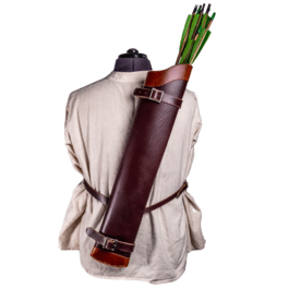 brown Ranger Quiver worn by a mannequin - renaissance clothing - renaissance clothing men - renaissance clothing women - renaissance clothing near me - renaissance art clothing - renaissance era clothing - renaissance costume ideas