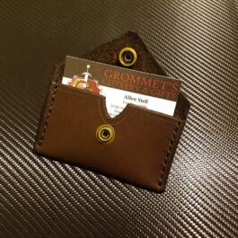 A close up of a Business Card Wallet on a table.