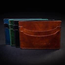 A Front Pocket Card Wallet with three different colors.