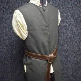 A Wool Ranger Jerkin is displayed on a mannequin as part of a man's medieval costume.