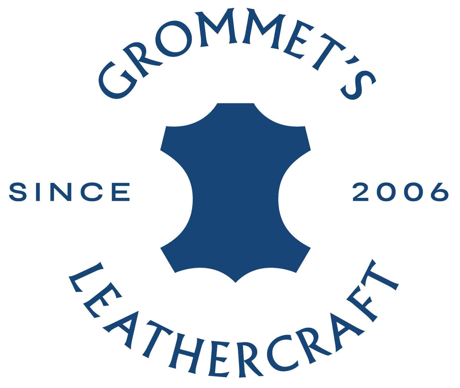 a blue and white logo for a Custom Kydex Sheath restaurant.