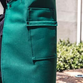 a close up of a person's Canvas Apron.