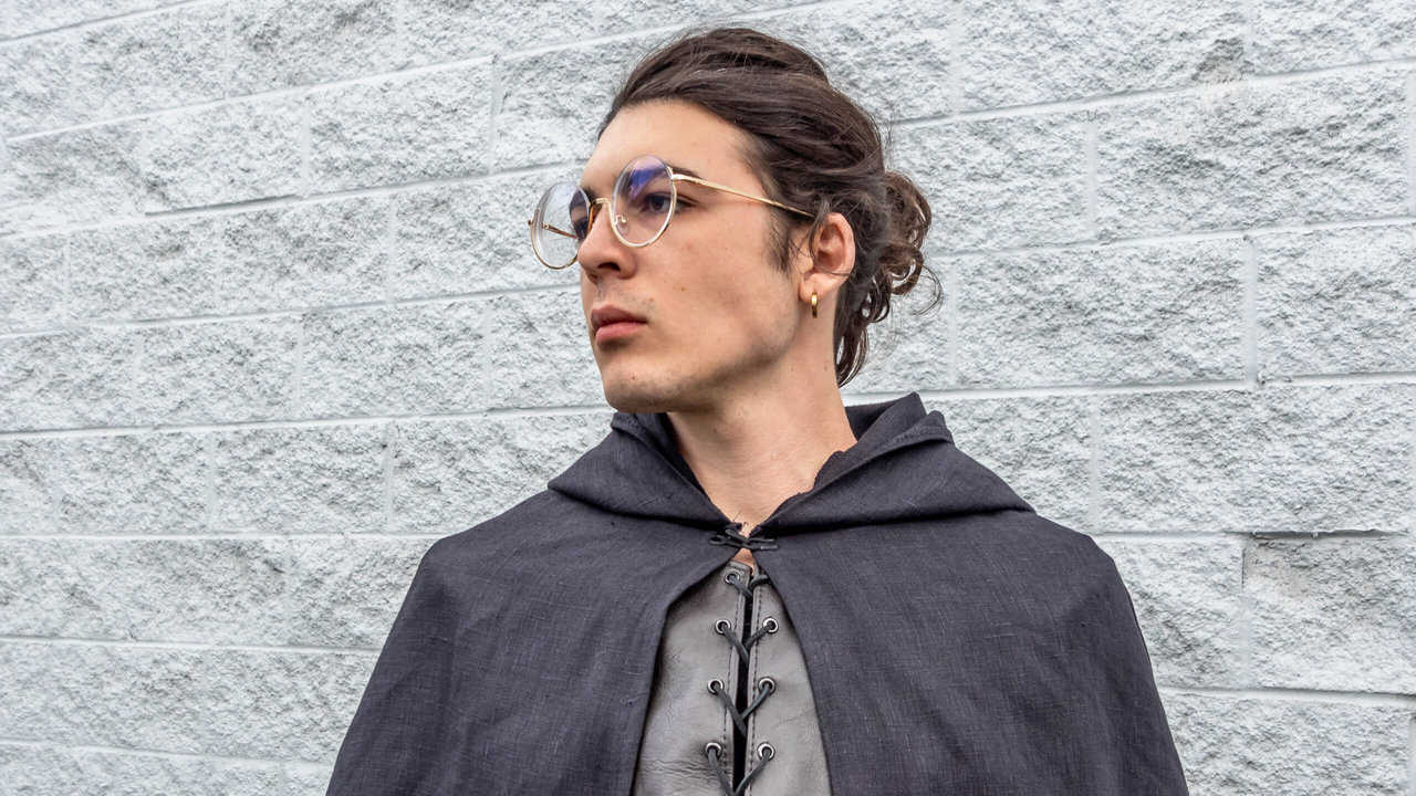 black linen cloak front