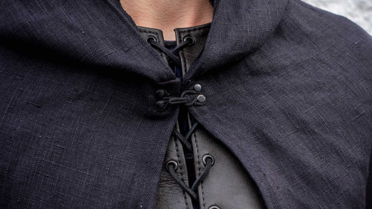 black linen cloak clasp