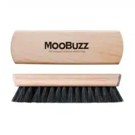 MooBuzz Leather Shine Brush top and side view