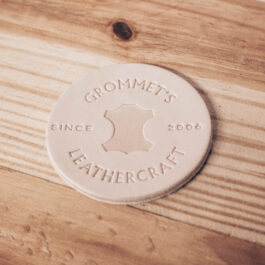a round leather coaster