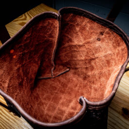 an interior view of the brown elephant tote bag