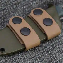 2 coated webbing straps attached to a kydex sheath