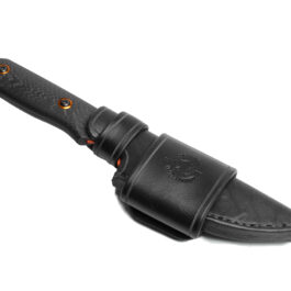A leather sheath for the benchmade raghorn with a horizontal loop
