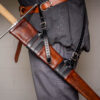worn view of a wood core meyer scabbard