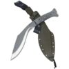 a Custom Kydex Kukri Sheath with a black handle and a black blade.