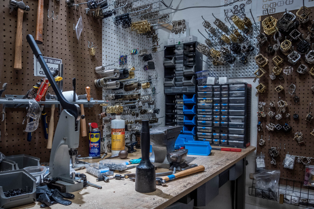 The hardware/pounding table