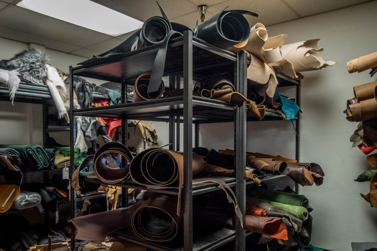 a section of our leather storage room
