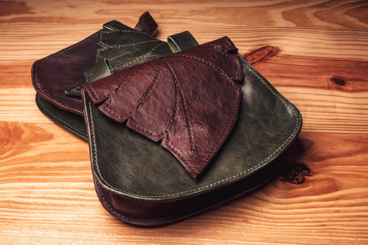 Leather Leaf Belt Pouch