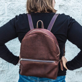 Alternative view of The Bison Leather Mini Backpack