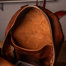 A light brown backpack