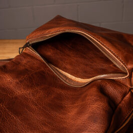 A light brown backpack