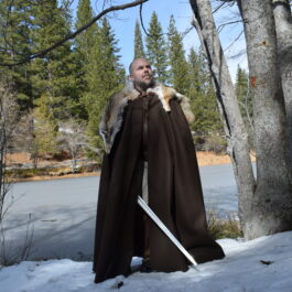 Alternative view of Coyote Fur Wool Northerner Cloak