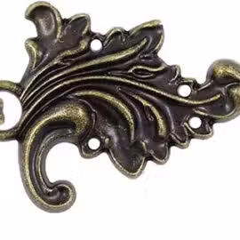 Leaf Clasp Antiqued Brass