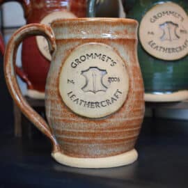 Mug 3 Orange- tan swirl with tan inside