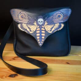 Hand Painted Deaths Head Moth Satchel