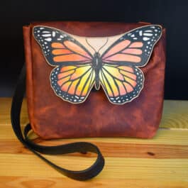 Hand Painted Monarch Butterfly Satchel