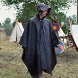 Waxed Canvas Hooded Ruana Cloak